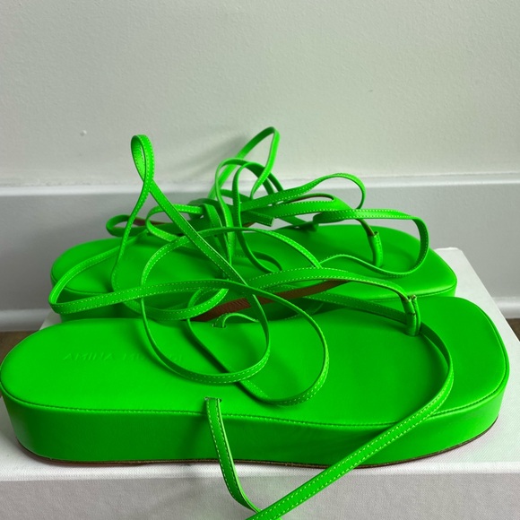 Amina Muaddi Jane Sandal in Green - Picture 4 of 9